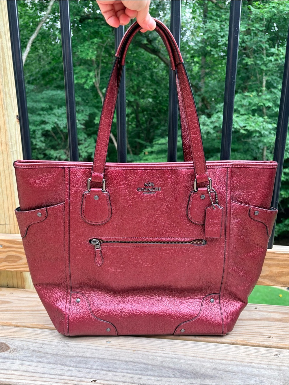 Large Coach Metallic Tote